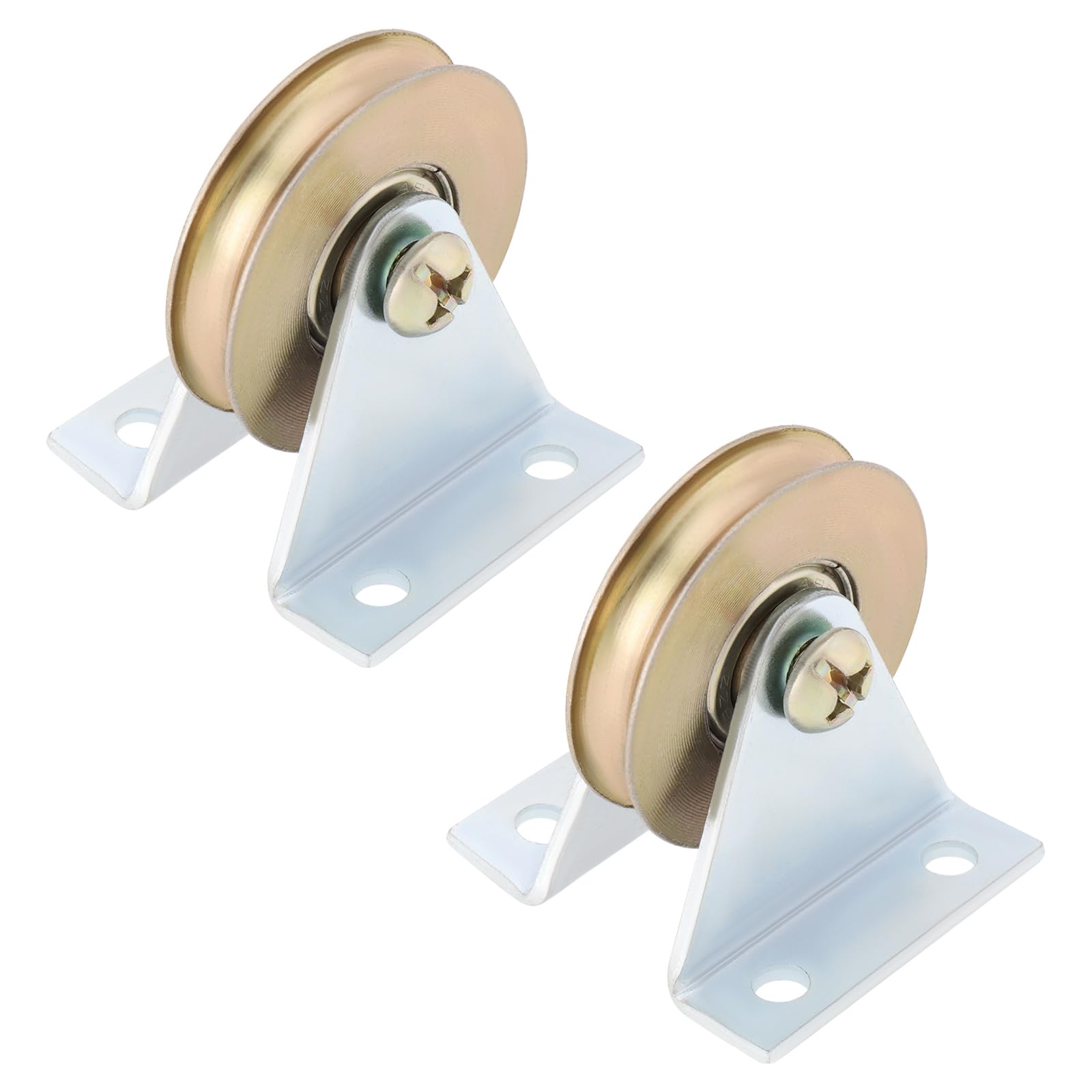 Lot de 2 poulies de câble à rainure en L de 38 mm - Support mural - Roulement de roue en acier - Capacité de charge : 100 kg