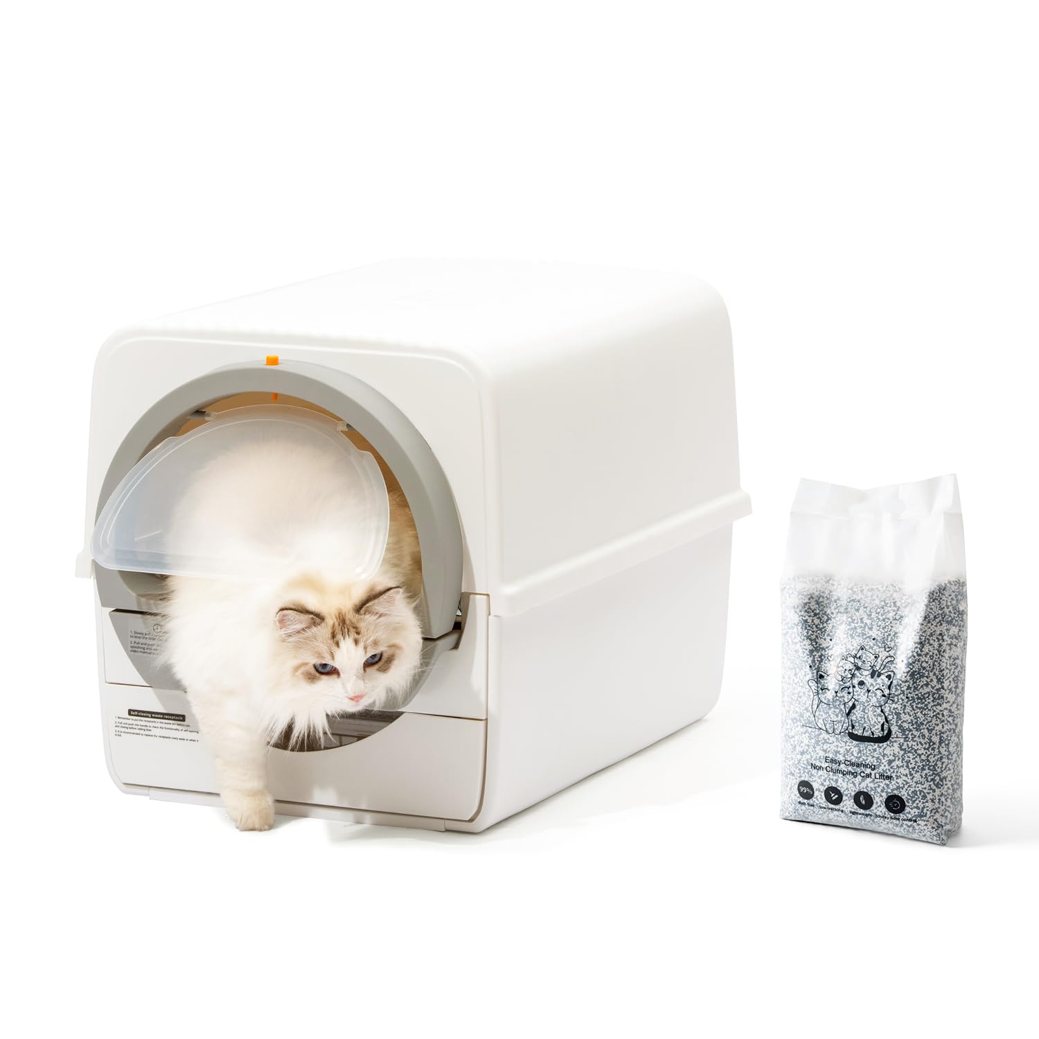 FYLICA Caja de Arena para Gatos, XXL Caja de Arena de Limpieza extraíble, Control de olores Que Evita Fugas de orina y Arena, Caja de Arena Grande Cerrada para Gatos con contenedor de Basura