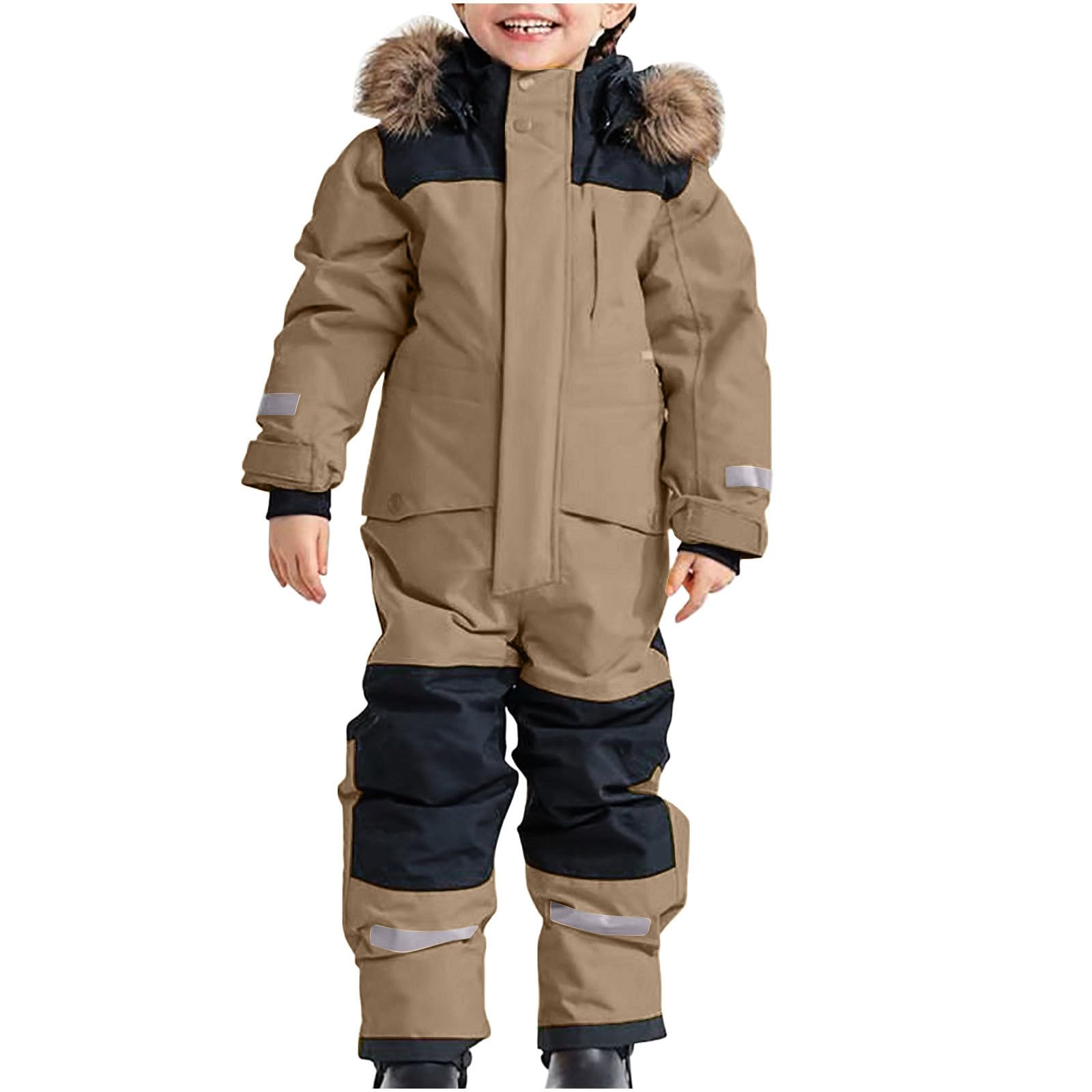 Schneeanzug Kinder Skioverall Jungen Skijacke Mädchen Skianzug Warme Schneeoverall Verdickte Winterjacke Overall Outdoor Skianzüge mit Kapuze Snowboard Schneeanzüge Einteiliges Winteranzug