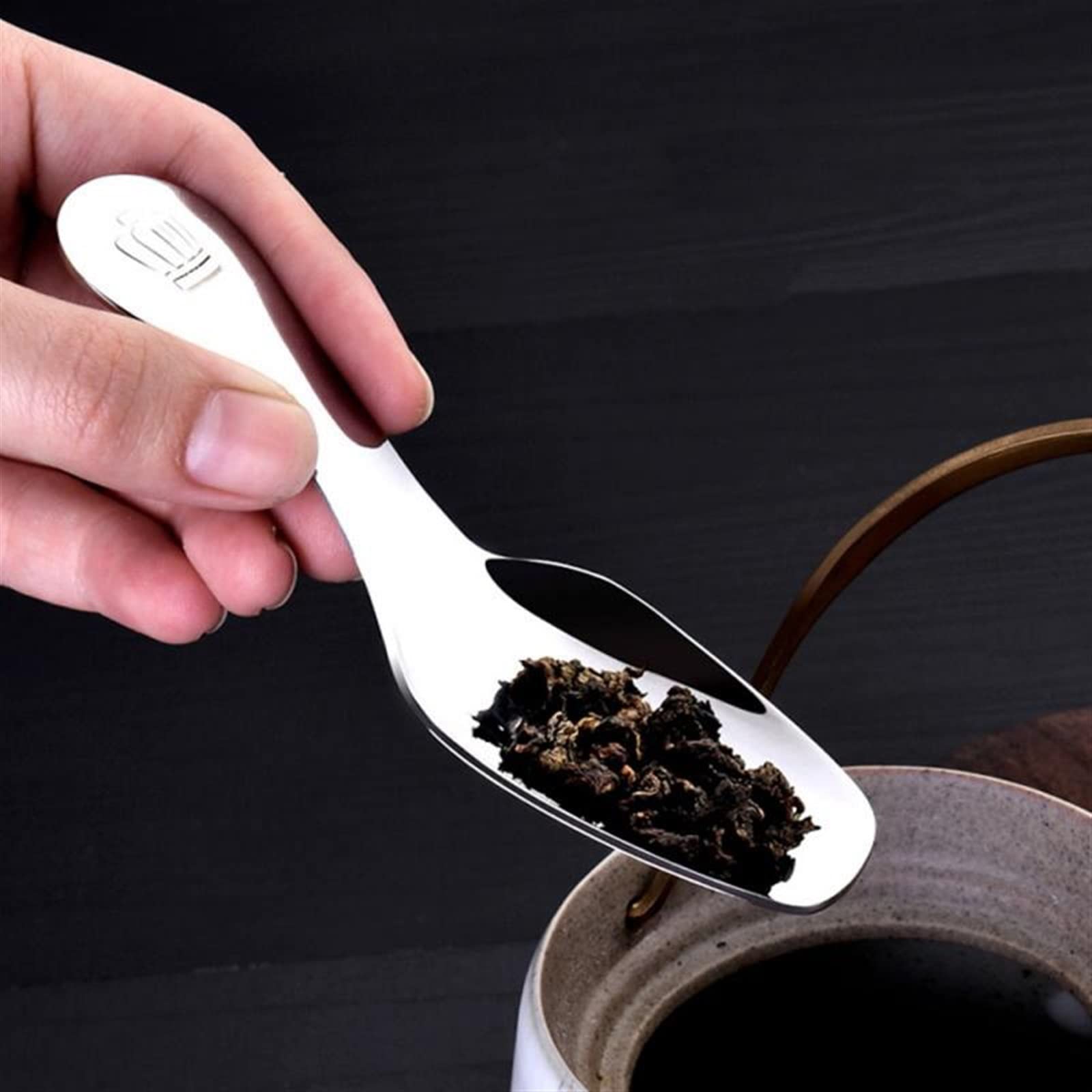 JINGYAN Cucchiaini da caffè Stainless Steel Coffee Rice Spoons Short Handle Teaspoons Dessert Cake Bean Tea Kitchen Tool Gadget Tableware