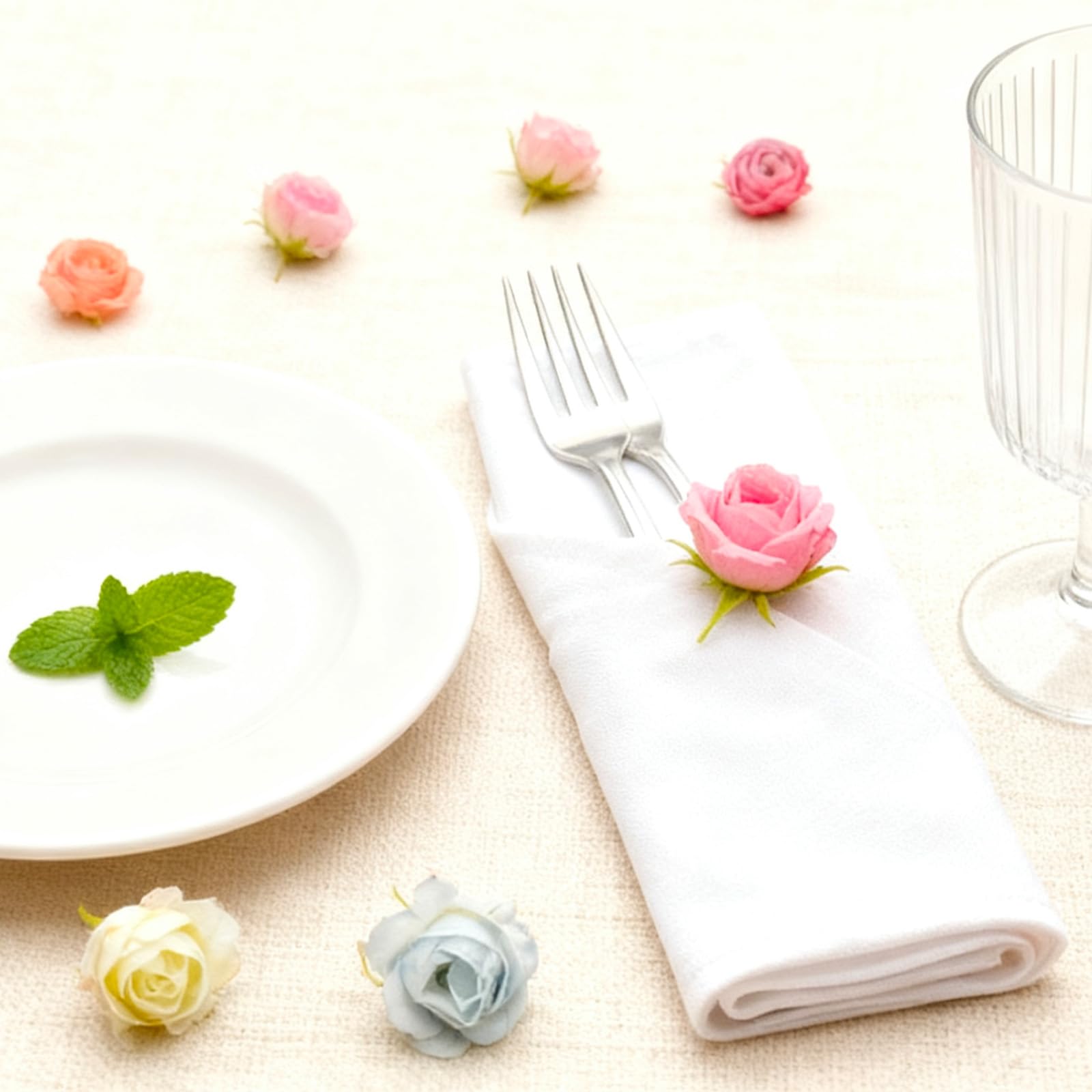60 petali di rosa artificiali da 1,6", multicolori, mini rose artificiali in seta, per lavori di bricolage da parete, giardino, feste, matrimoni (12 colori misti)