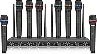 Vista 10 de D Debra Audio AU800 Pro UHF Sistema de micrófono inalámbrico de 8 canales con micrófonos de mano inalámbricos tipo lavalier con auriculares