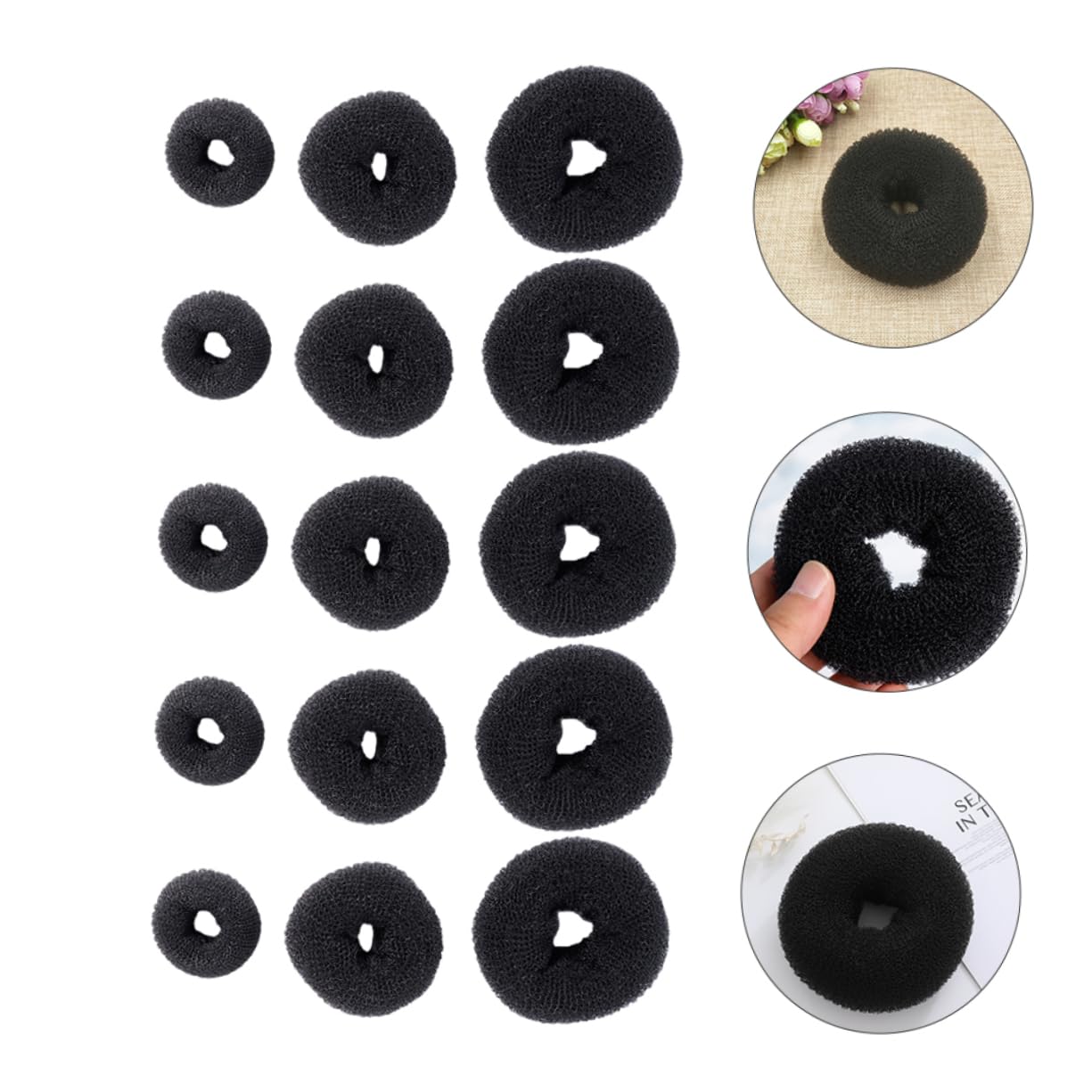 MAGICLULU 3er-set Unsichtbarer Haarknoten-maker-set Haarknoten-maker Für Frauen Haar-donut-former Haar-styling-tool Haarknoten-maker Mittlere Größe 15 Stück * 3