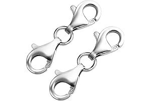 OHINGLT Double Lobster Clasp Necklace and Closures, 925 Sterling Silver