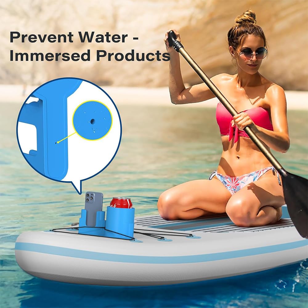 TOEECY Porta Sup per Bevande Kayak Portabicchieri Multifunzionale Anti Ribaltamento Portabevande Universale Accessori da Pesca All'Aperto (Blu)
