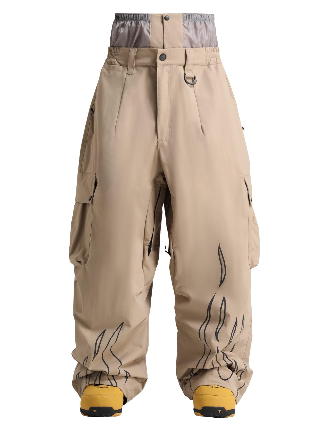GSOU SNOW Mens Womens Baggy Snow Pants Snowboard Ski Pants Waterproof