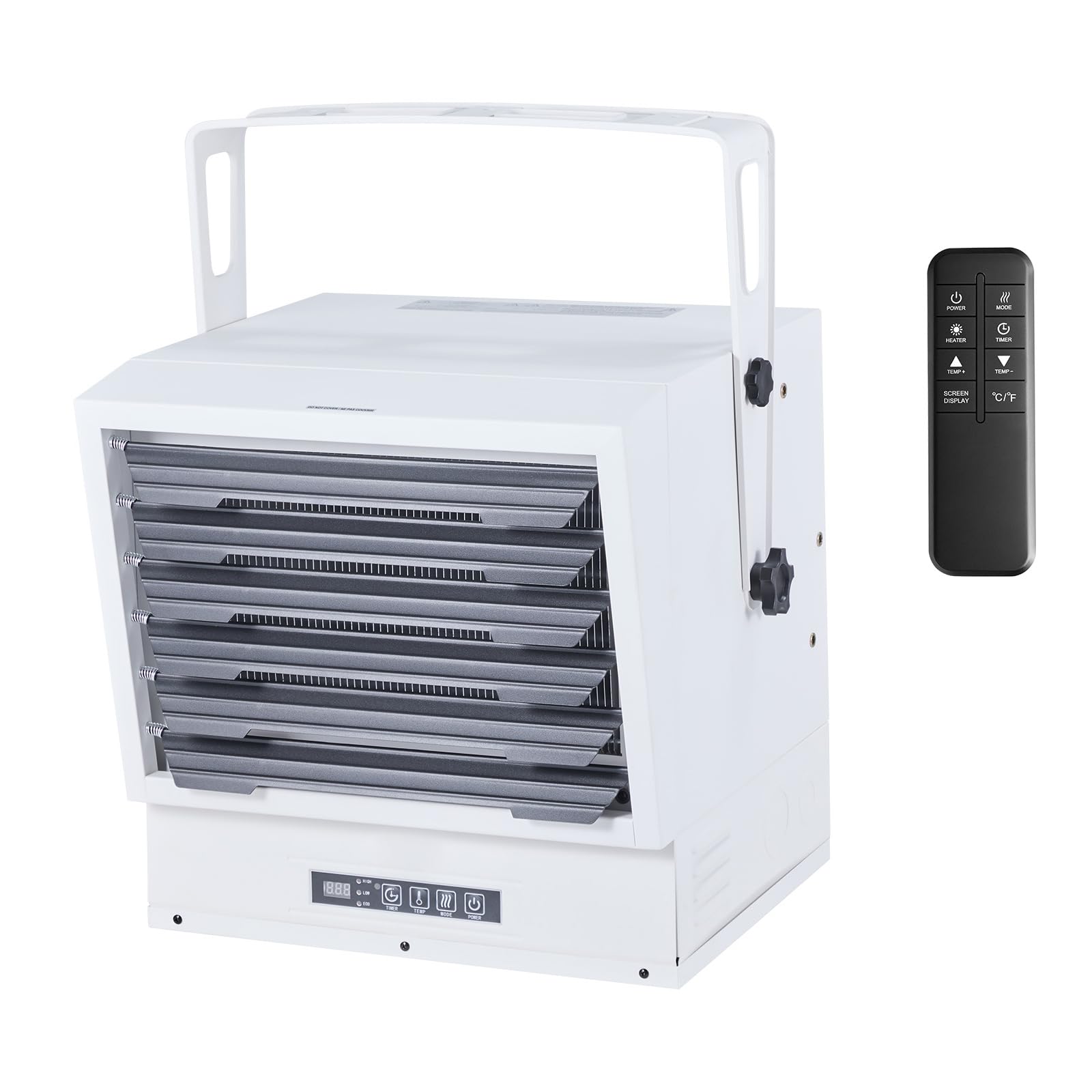 Photo 1 of *MAJOR DAMAGE*
VEVOR Electric Garage Heater, 10000-Watt with Remote Control & 10 Hour Timer & Overheat Protection Wall/Ceiling Mounted Shop Heater, Commercial Fan-forced for Indoor Workshop Warehouse,240V White
