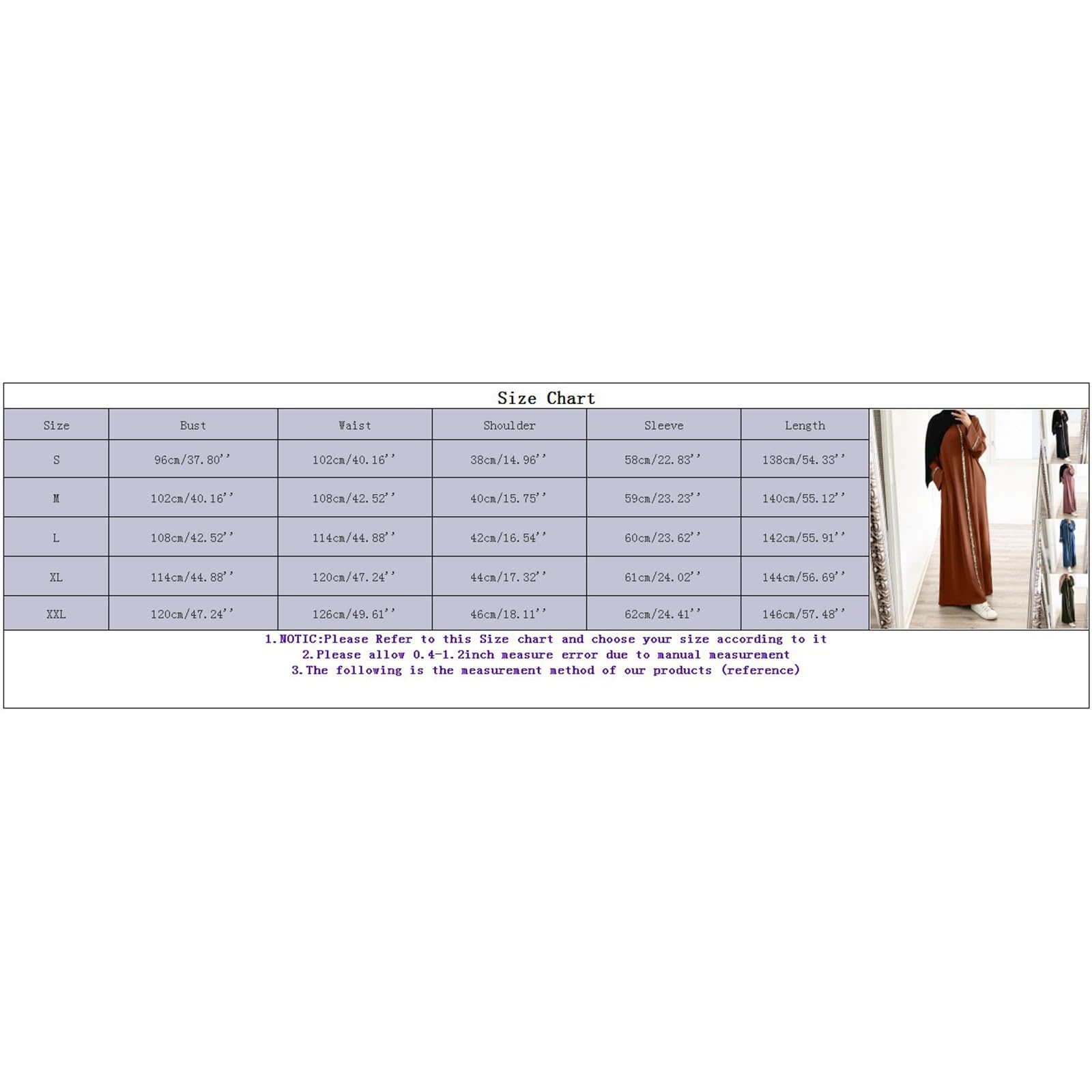 DeaAmyGline Muslimische Kleider Damen Lang Abaya Maxikleid Chiffon Langarm Gebetskleid Ramadan Kaftan