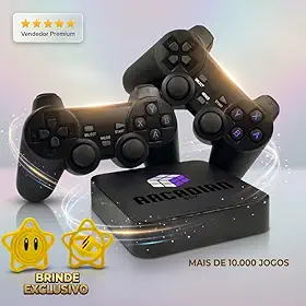 Arcadian Box Console Retro - Sistema Multijogos 4K HDMI - Inclui 2 Controles USB - Compatível com PS1, N64, SNES e Arcade