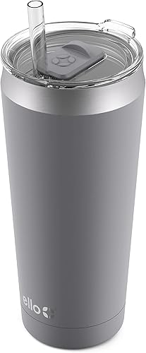 Miniatura 9 de Ello Beacon - Vaso de acero inoxidable aislado al vacío con tapa deslizante y popote opcional