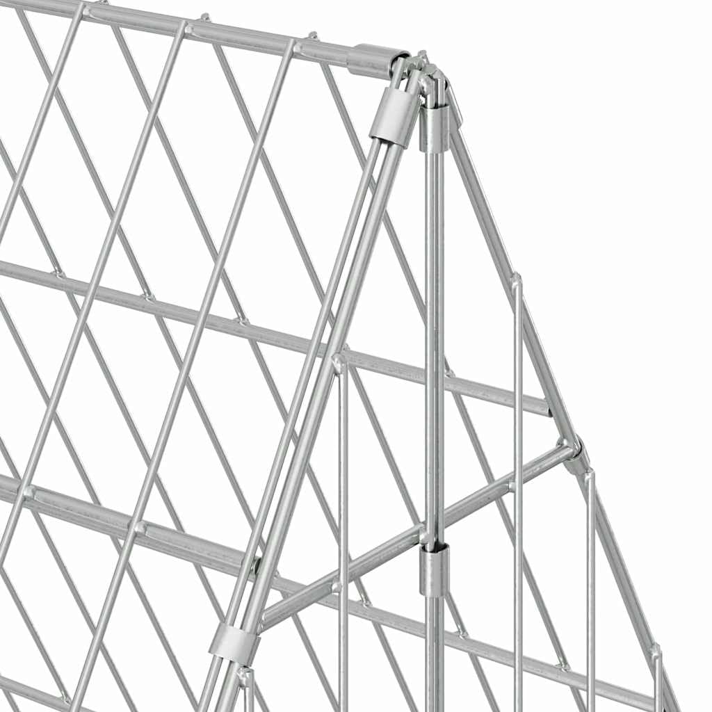 Srebrna klatka dla królików, 430 x 100 x 85 cm, ocynkowana stal, odporna na warunki atmosferyczne, odporna na rdzę wybieg dla królików, świnek morskich, gryzoni, stajni, na zewnątrz