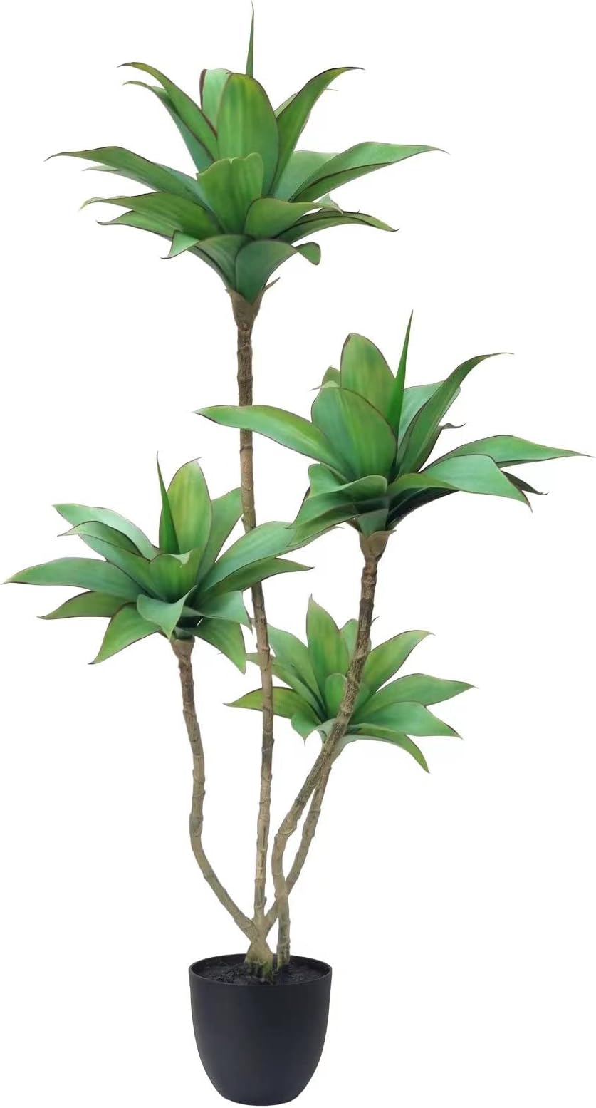 Artificial Trees Faux Water Lilies with 4 Heads in Pot 4.6 Ft Fake Tree Greenery Plants for Outdoor Indoor Decor Home Office Garden Housewarming Gift (4.6 Feet-1 Pack)