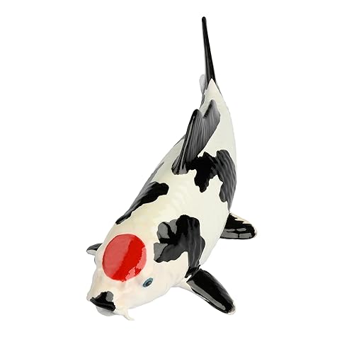 Tancho Handpainted Koi Fish Figurines - Unique Selection for Fish Lovers - Office & Aquarium - Collectibles & Décor (4 CM, High Grade, Tancho