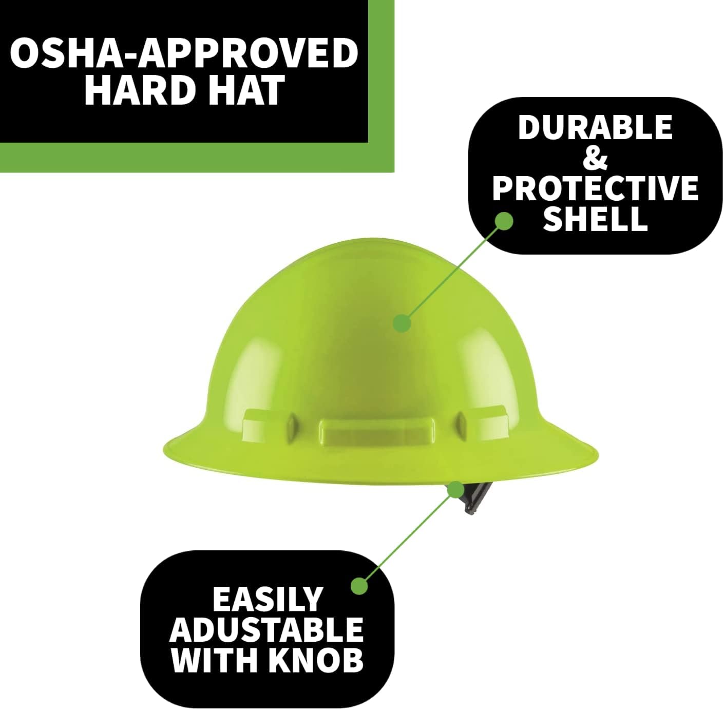 Cordova H34R Hard Hat, Full-Brim Style, 4-Point Ratchet Suspension, Class E and G, OSHA Work-Compliant