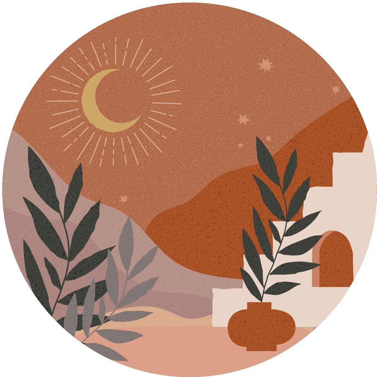 Ambiance Sticker Non-Woven Wallpaper Giant Frescoes Pre-Pasted Circuit Notte Astratta Desert Decorative Label H120 x L120 cm - Image 2