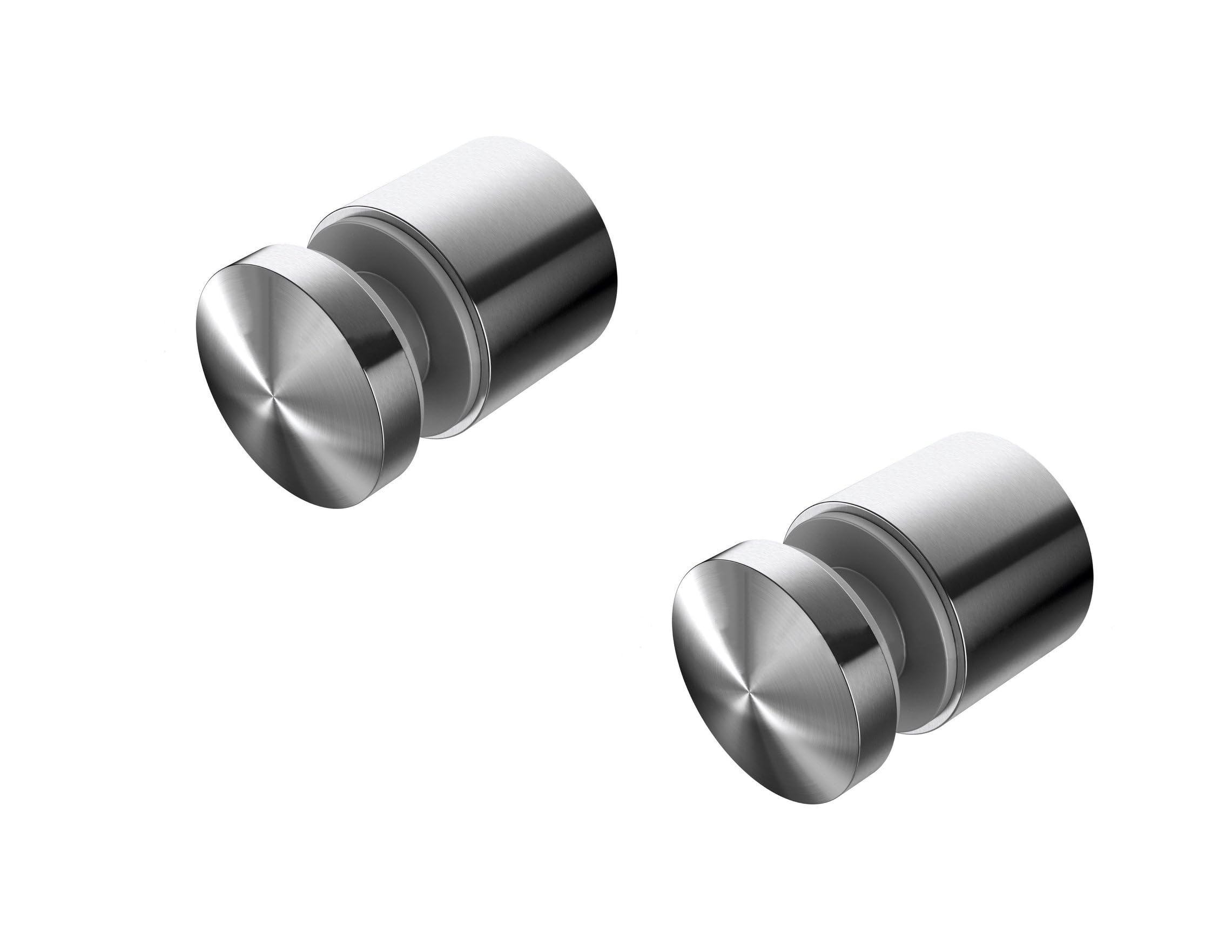 Abrazadera de acero inoxidable para vidrio redonda grande de 5 cm en pack de 2