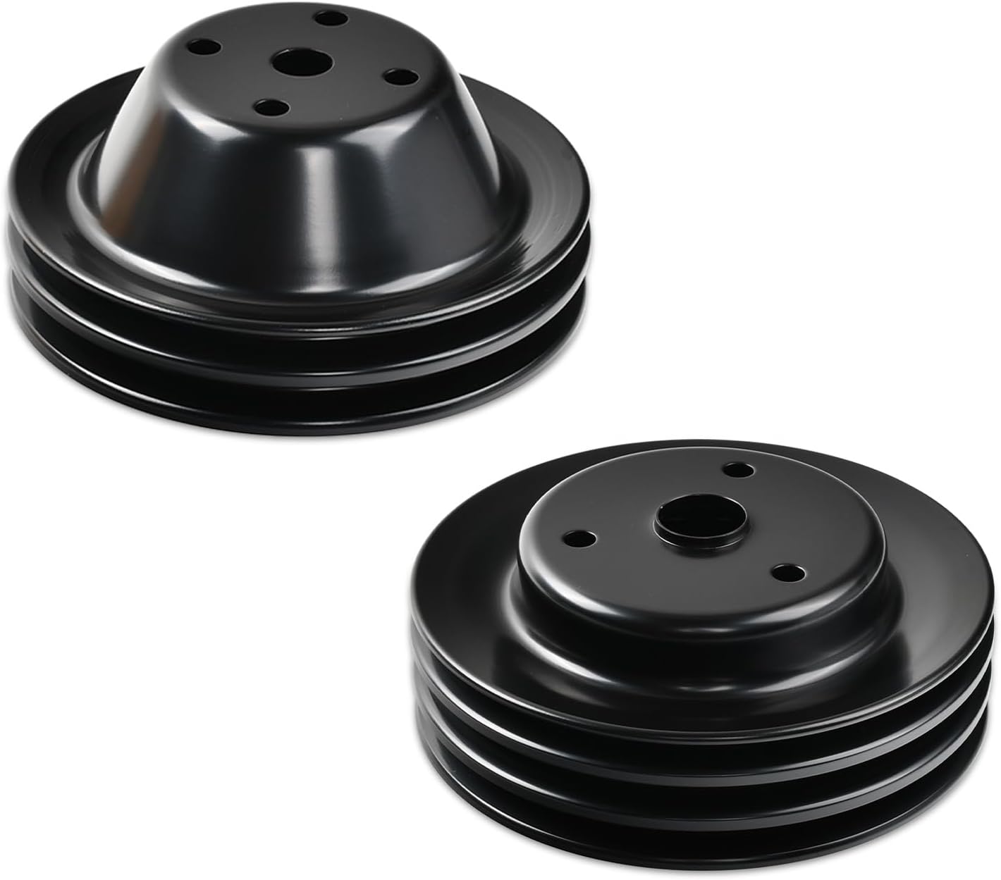 SSN Steel Small Block Chevy 2 Groove Long Water Pump & 3 Groove Crankshaft Pulley LWP for SBC 262 265 267 283 302 305 307 327 350 400