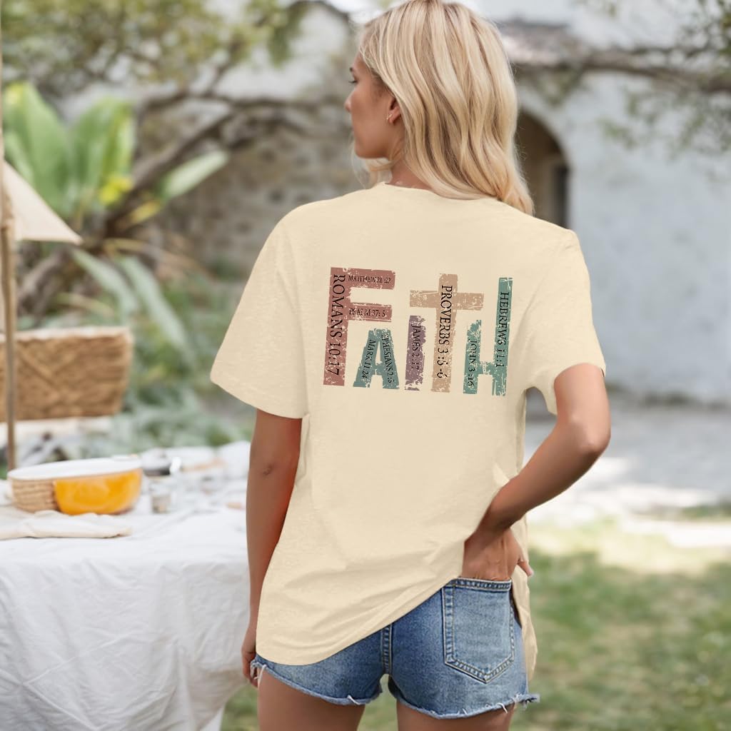 Faith Shirts for Women Christian Shirt Jesus Cross Graphic Tees Bible Verse Religious Sayings Casual Tops - Image 4