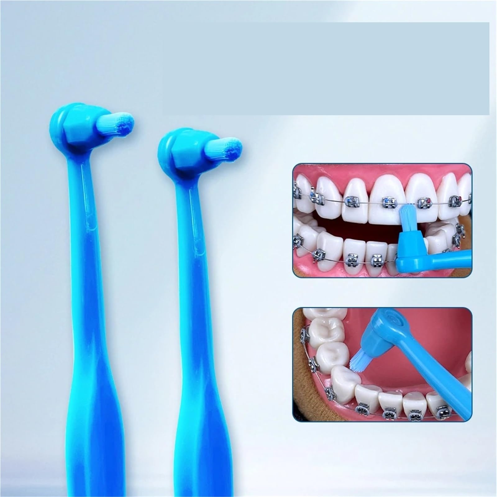 Cepillos Dientes Tuft Juego de 10 cepillos dientes con cabezal pequeño, cepillo Interdental for limpieza un solo haz, herramientas cuidado higiene bucal Para la limpieza