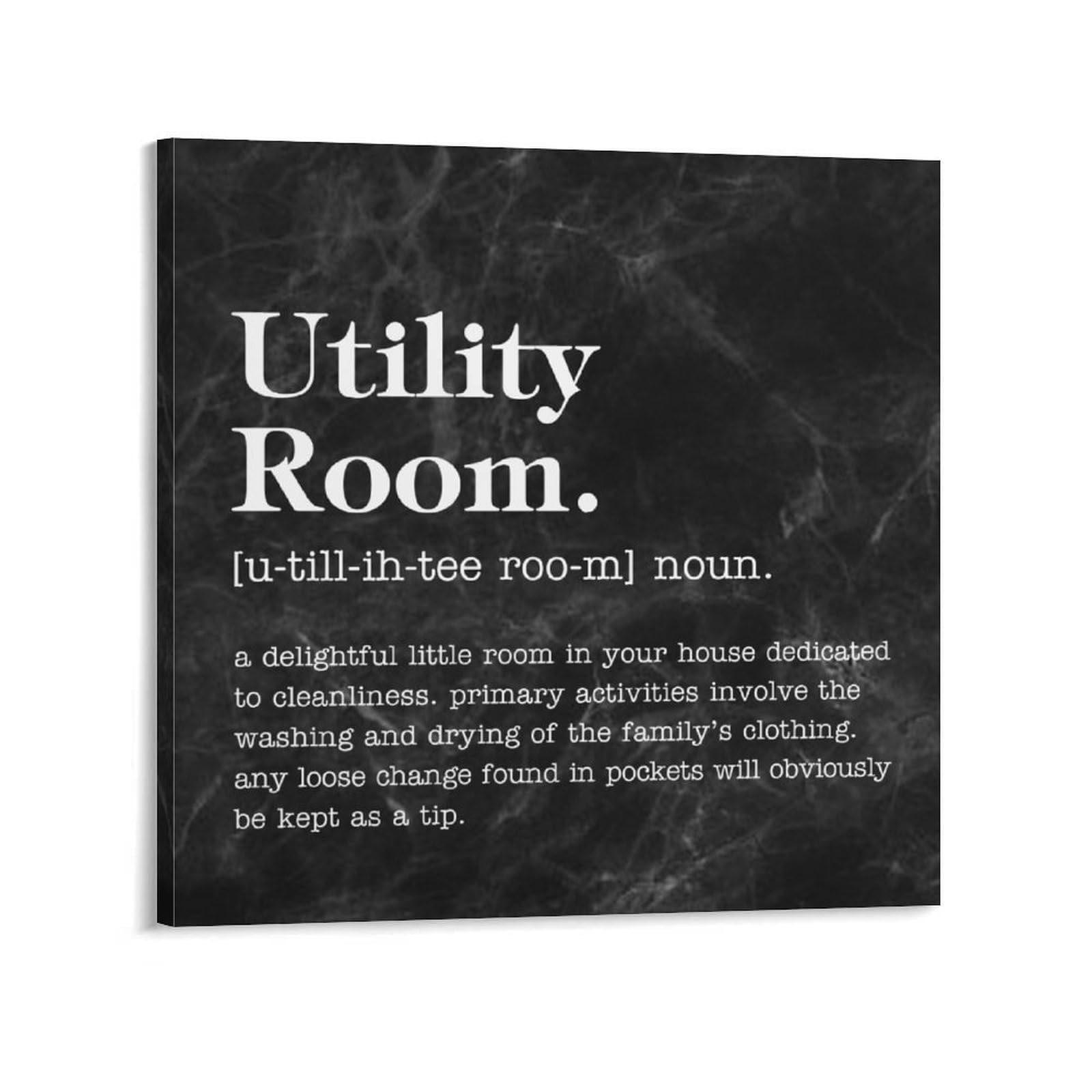 Utility Room Definition Dictionary Word Meaning Canvas Wall Art 12x12in Sayings Canvas Pictures Artwork Posters Ready to Hang Modern Wall Paintings for Bedroom Living Room Kitchen New Home Decor