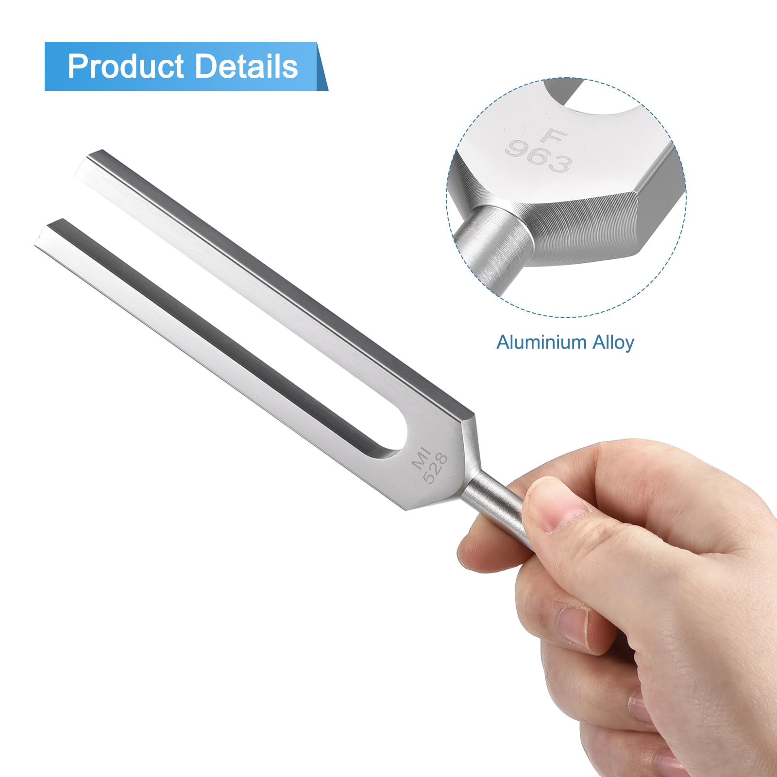 QUARKZMAN Stimmgabel Set 9Stk Stimmgabel Aluminium Legierung für Instrumente Peozess Yoga Klangtest Stimmgabel Werkzeug Set Silber mit Gummi Schlägel und Tasche