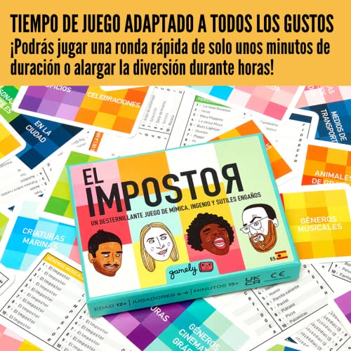 El Impostor: El desternillante Juego grupal de mímica y deducción de tamaño Bolsillo. (Español)