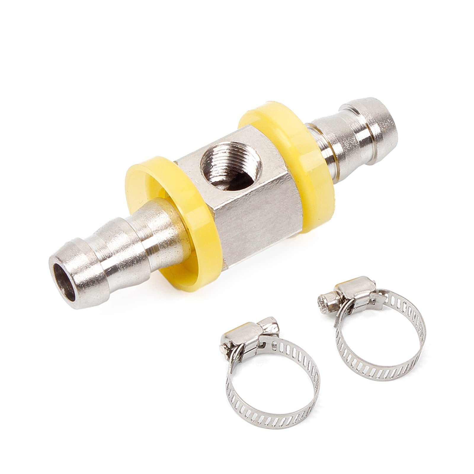 Hsioluted A 3/8 Inch Fuel Line Fuel Pressure Barbed Push T-Fitting Dapter With 1/8-27 Npt Sensor Port (3/8 ' ') Car Ccessories
