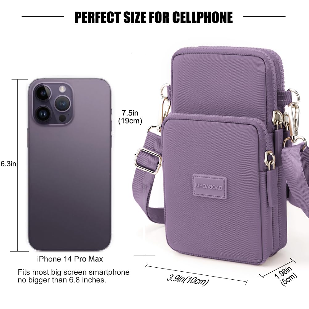 Borsa a tracolla da donna, impermeabile, borsa da polso con cerniera, piccola borsa a tracolla per iPhone 15 Pro Max/15/14/13/12/11, Samsung Galaxy S23 S22 o telefono meno da 6,8 pollici