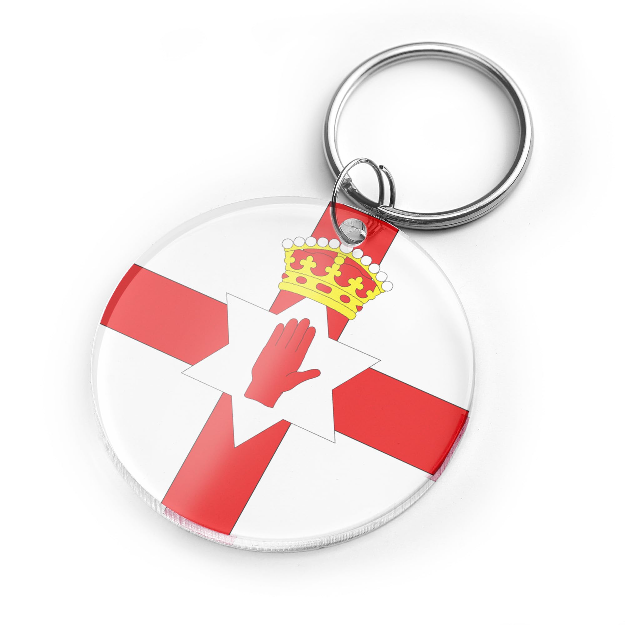 A1 Graphics Ltd Northern Ireland Flag Keyring Ulster Banner Acrylic Keychain, Patriotic Gift (Circle)
