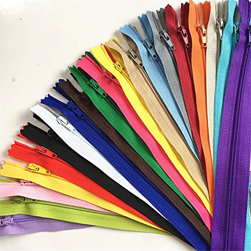 WKXFJJWZC - 50pc fermetures à glissière en nylon - Pour la couture - 20 couleurs, 45 cm