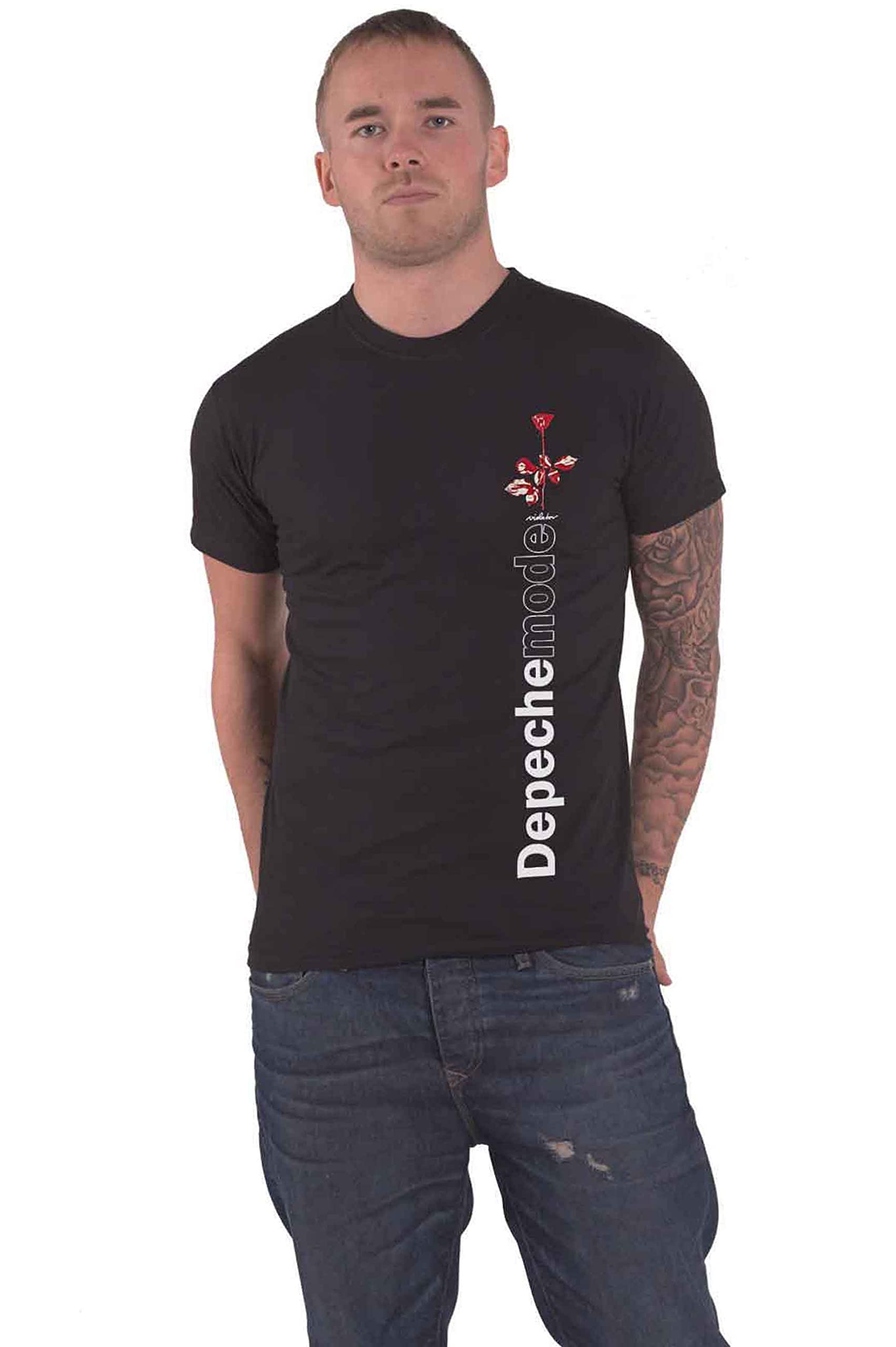 Rock Off Black Depeche Mode - Violator Side Rose - T-Shirt - Cotton - Size S - Officially Licensed Merch