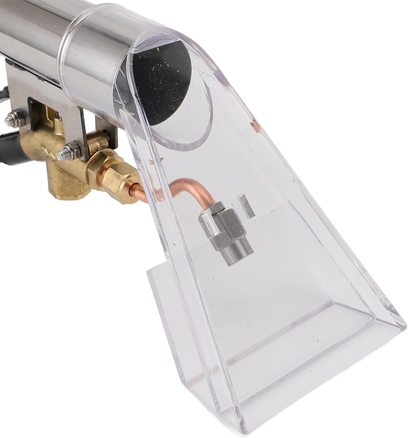 Luqeeg Extractor Hand Tool, Extractor Wand Tool with Clear Head, Stainless Steel Tube, Fit Most Portable Carpet Attachments, for Carpet Sofa, Car Cleaning, Abrasion Protection