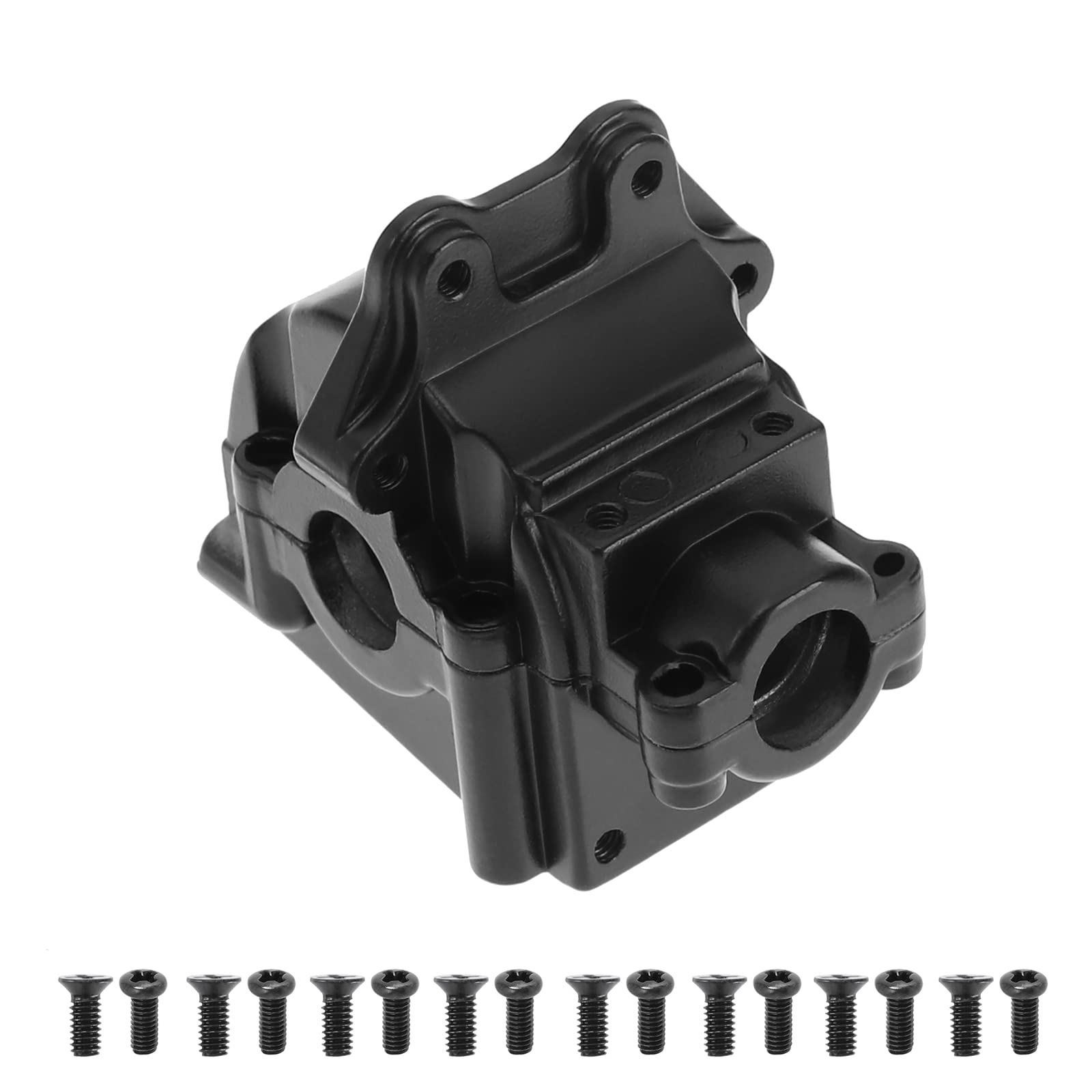 SG Store RC Gearbox Cover Compatible with WLtoys 144001 RC Car Aluminum Alloy Gearbox Upper Lower Cover Shell Housing with Mounting Screws Black