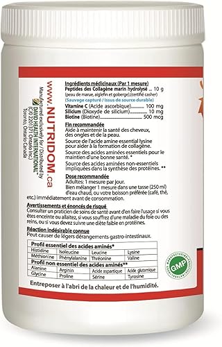 Miniatura 3 de Nutridom Polvo de péptidos de colágeno marino hidrolizados, capturado en la naturaleza de Nueva Escocia, apoya el cabello, la piel y las uñas, sin