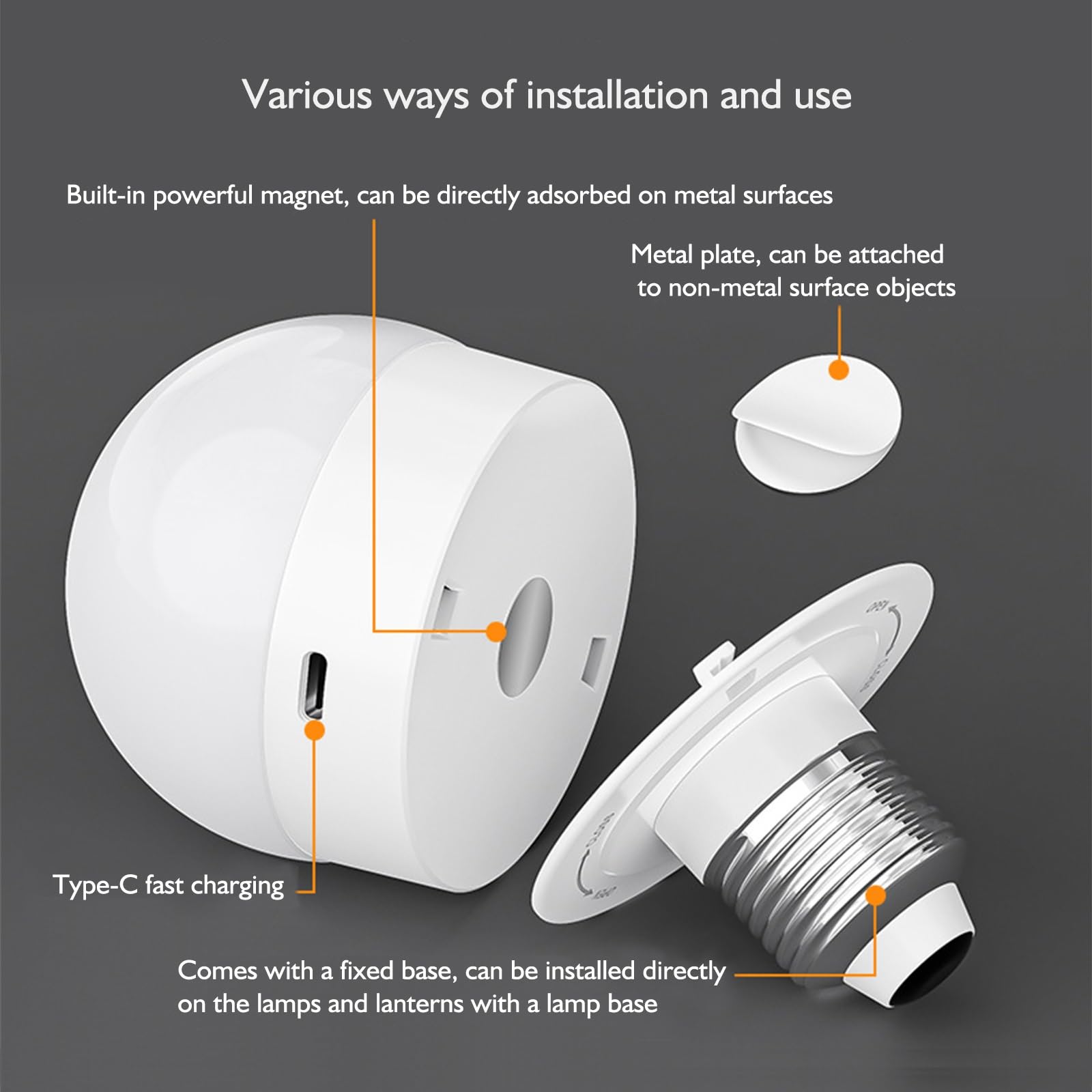 Bombillas Inteligentes Recargables, Con Mando A Distancia E26/E27 LED Bombillas De Emergencia RGBCW Color Para Aplique Inalámbrico De Pared (Color : 4 Packs)