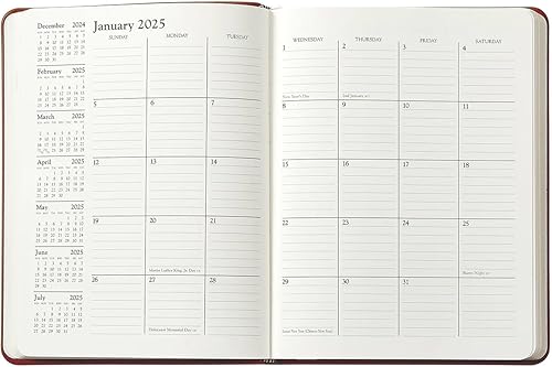 Miniatura 3 de Graphic Image Agenda de escritorio 2024, libro de citas, piel de cabra auténtica, 7 x 9 pulgadas