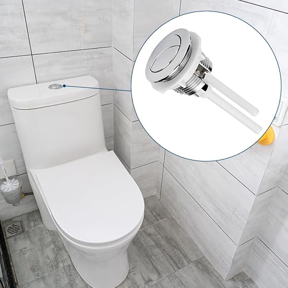 Dual Flush Toilet Push Button, 38mm Toilet Flush Button Replacement | Round Head Toilet Flusher Buttons Replacement Accessories for 38mm~50mm Tank Hole for Bathroom Water Tank