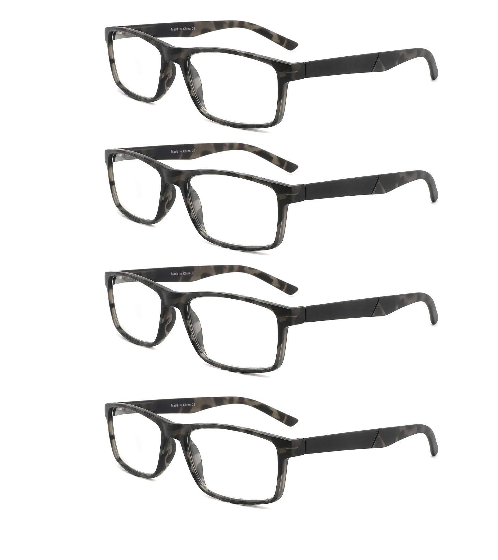 DONGDI Blue Light Blocking Reading Glasses 4 Pack Computer Readers for Women Men,Anti Glare UV Ray Filter Eyeglasses… (4pack-grey tortoise, 1.75)