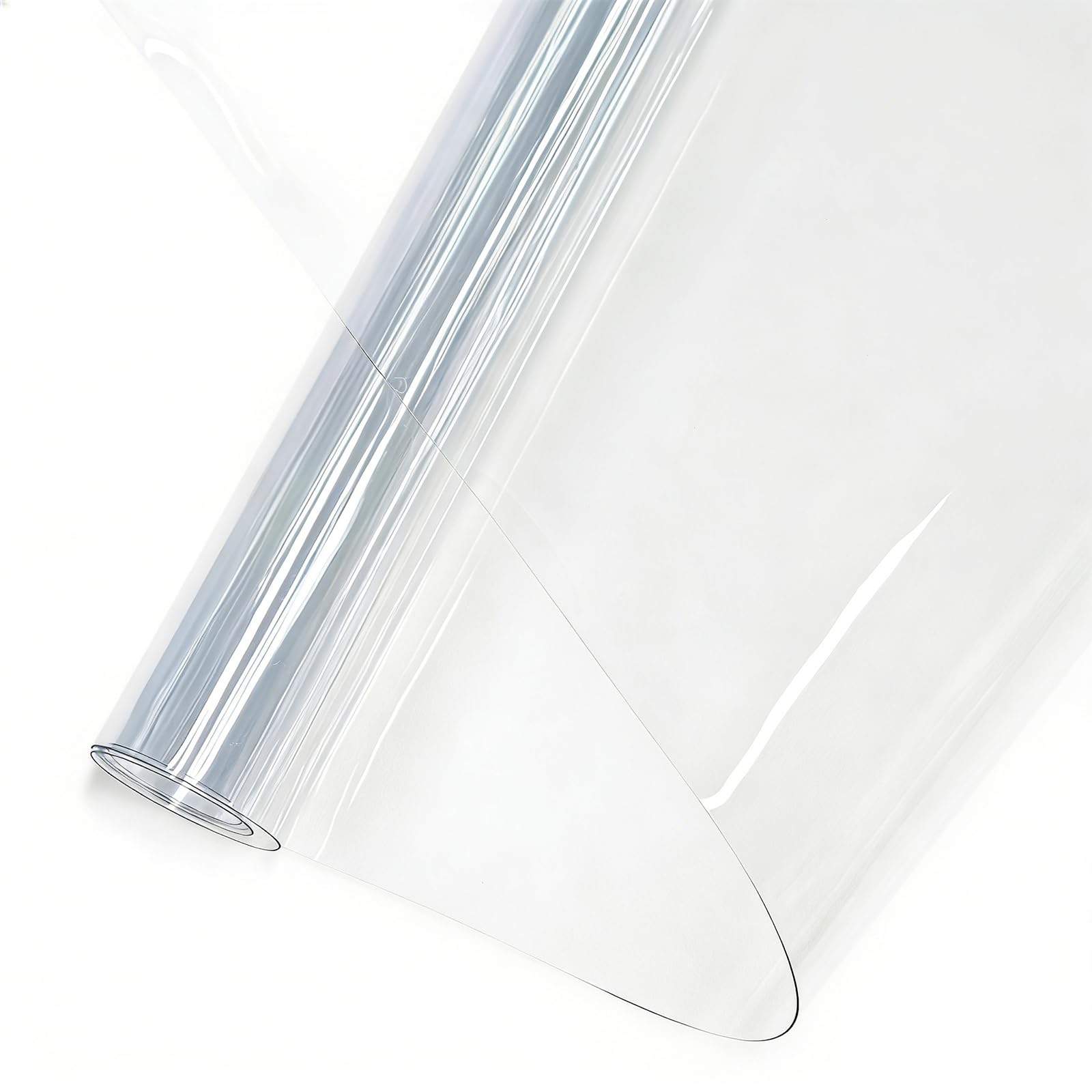 JERLITU Clear PVC Vinyl 40x120 cm, 0.5mm Super Clear Vinyl Roll Solid Color Crystal Transparent Waterproof Fabric for Making Bags DIY Decor Fashion Accessories