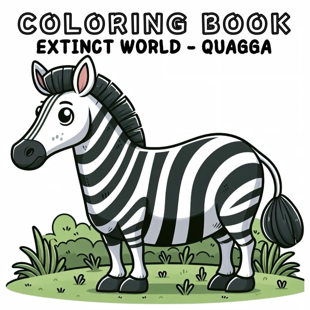 Coloring Book: Extinct Animals World - Quagga