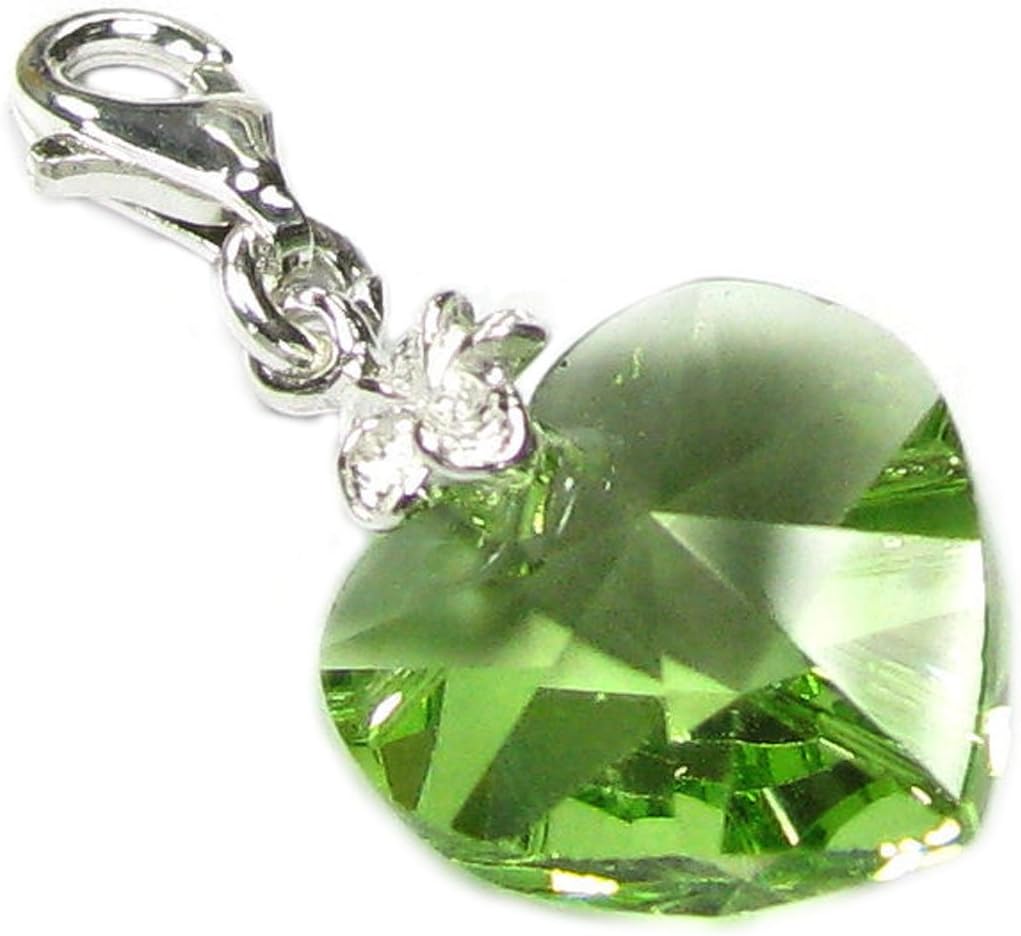 Sterling Silver Austrian Crystal Simulated Birthstone European Lobster Style Charm