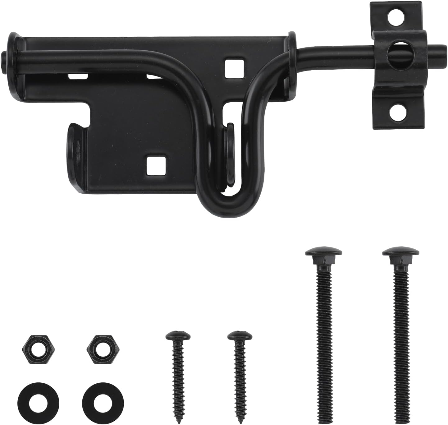 HOME MASTER HARDWARE 3-1/2 inch Heavy Duty T Hinge Gate Hinges 6-Pack + Slide Bolt Gate Latch