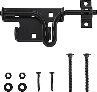 HOME MASTER HARDWARE Heavy Duty Slide Bolt Gate Latch, Thickened Metal Sliding Bolt Door Lock with Padlock Hole, Solid Hardware for Wooden Fence, Barn Door, Shed Door, Yard Door, Interior and Outdoor