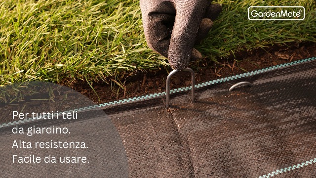 SZJYG Picchetti da Giardino a Forma di U, 30 Pezzi, Verde, Metallo, U-shape, 150mm