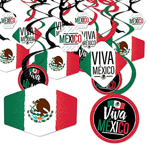 Big Dot of Happiness Viva Mexico - Mexican Independence Day Party Hanging Decor - Party Decoration Swirls - Set of 40