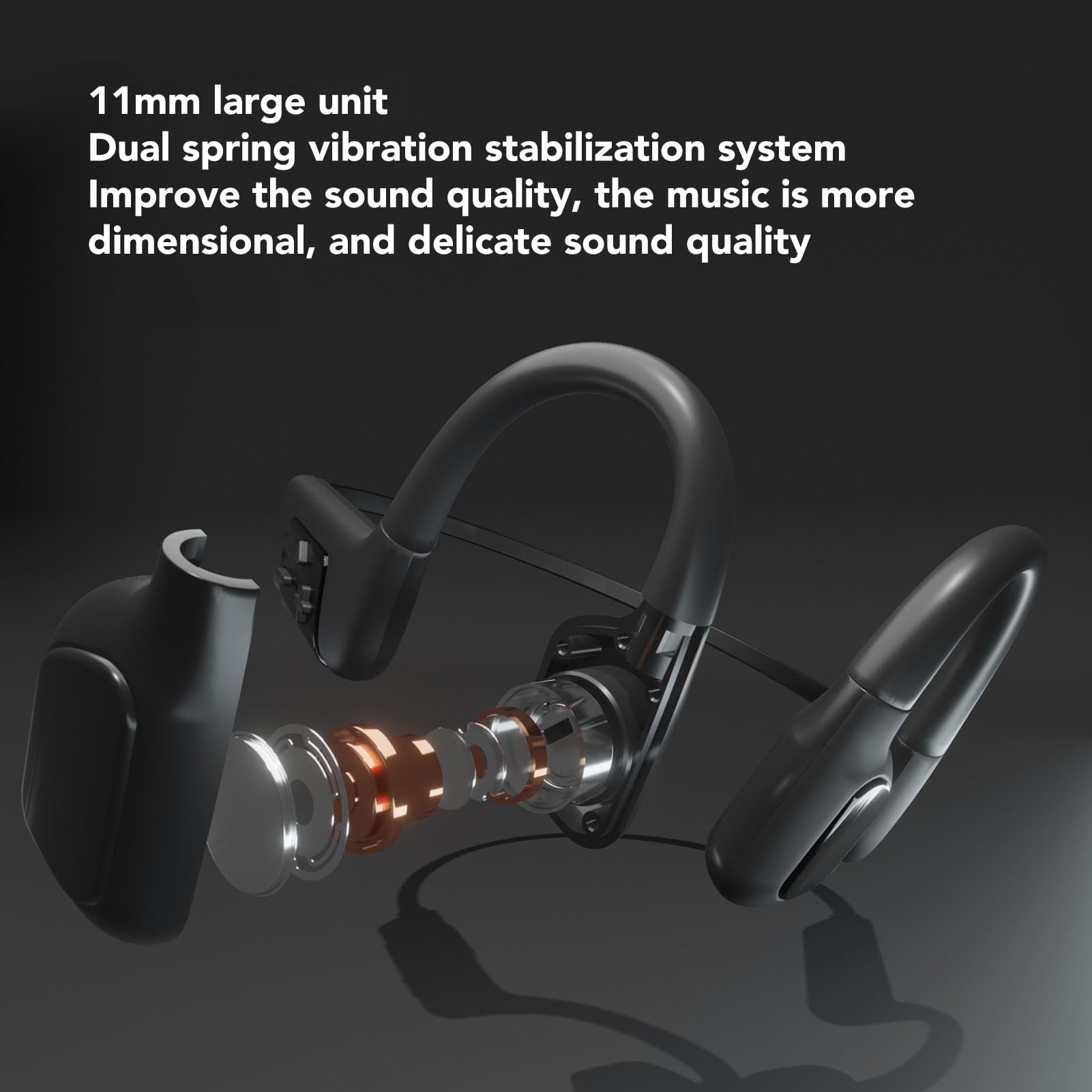 Lazmin112 Cuffie a Conduzione Ossea, Cuffie Bluetooth a Orecchio Aperto, Cuffie Sportive Impermeabili IPX8, Auricolari Wireless per Corsa Ciclismo Passeggiate Escursioni Guida Allenamenti