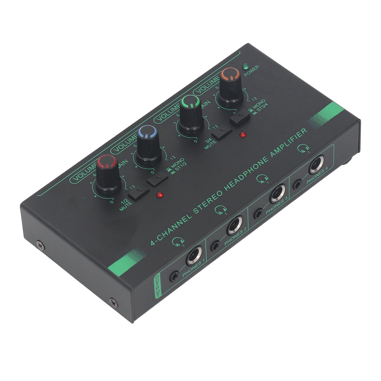 Denash 4 Channel Headphone Amplifier, Headphone Distributor Type C Power Supply for Recording Studio