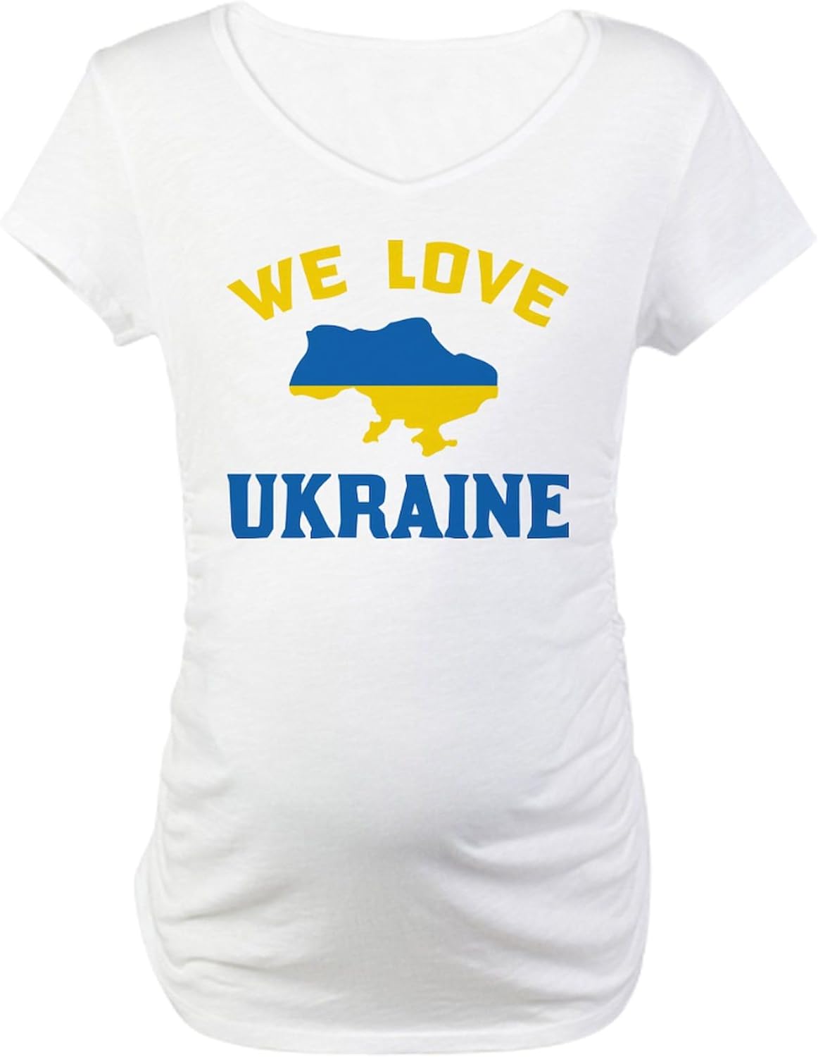 CafePress We Love Ukraine Maternity T Shirt Women's Maternity Ruched Side T-Shirt