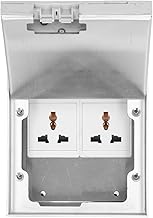 Tomada de Receptáculo de Piso 13A Soquetes Duplos de Piso Embutido, AC250V Tomada Elétrica Oculta Universal Tomada à Prova D'água Caixa de Cobertura Embutida para Pisos Bancadas