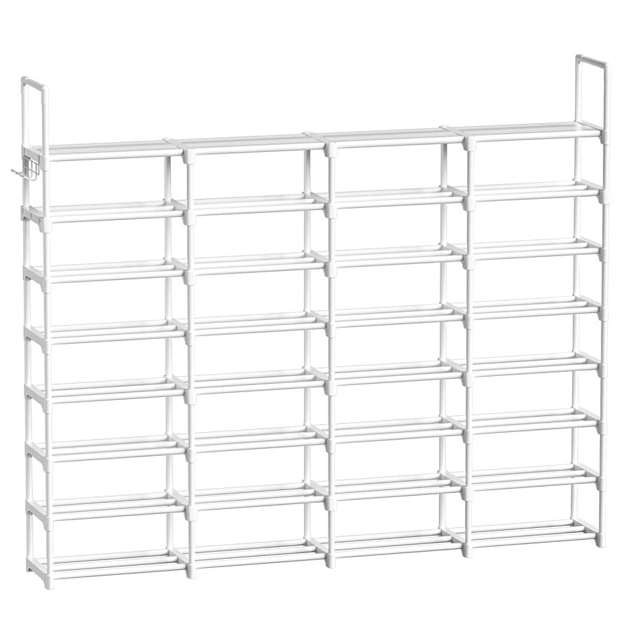 ②WWW_RACK WHAT WE WANT Amazon.com: WOWLIVE 9 Tiers White Shoe Rack for Closet Shoe
